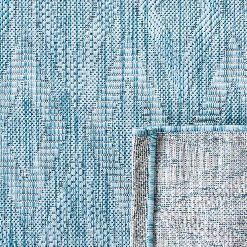 Courtyard CY8522 Power Loomed Indoor and Outdoor Area Rug - Aqua/Aqua - 5'3"x7'7" - Safavieh