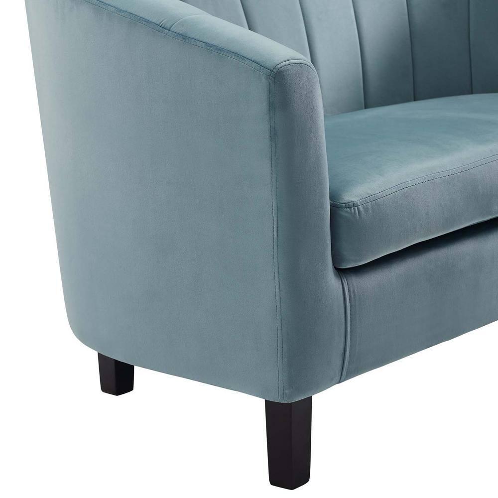 Modway Prospect Channel Tufted Performance Velvet Armchair - Light Blue