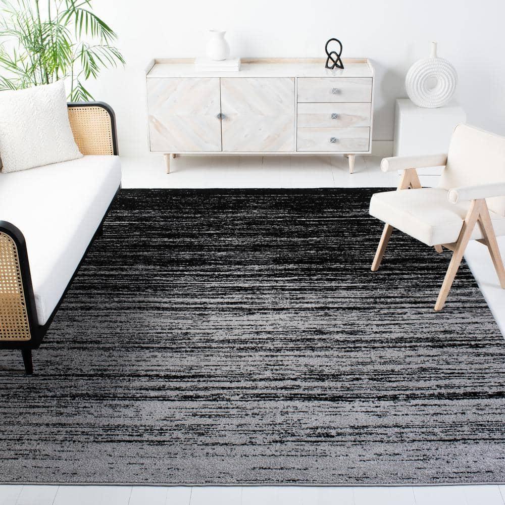 Adirondack ADR113 Machine Made Indoor Area Rug - Silver/Black - 10'x14' - Safavieh
