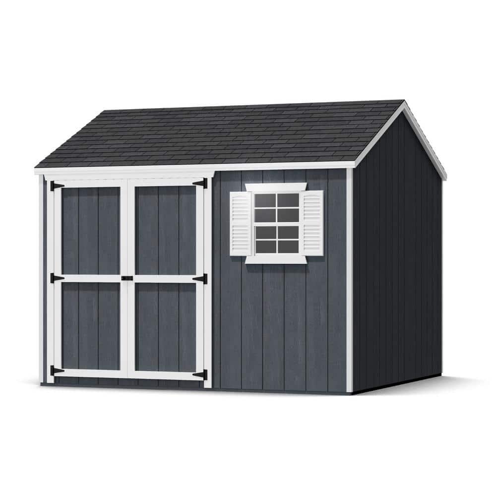 Little Cottage Co. 10x10 Value Workshop Shed with Operable Windows and Floor, Outdoor Wood Storage Do-It-Yourself Precut Kit