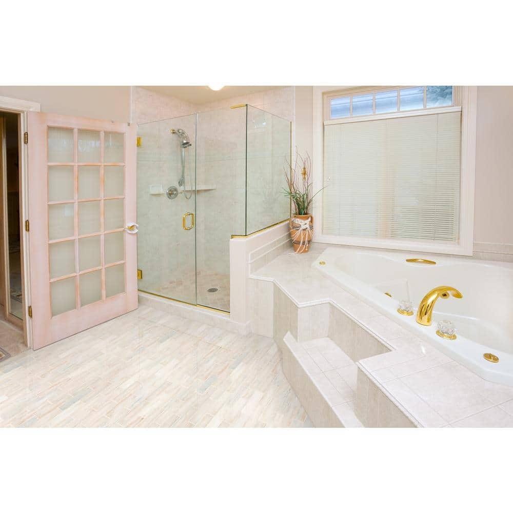 Angora Basketweave 12.5" x 12.5" Polished Marble Mosaic Floor and Wall Tile