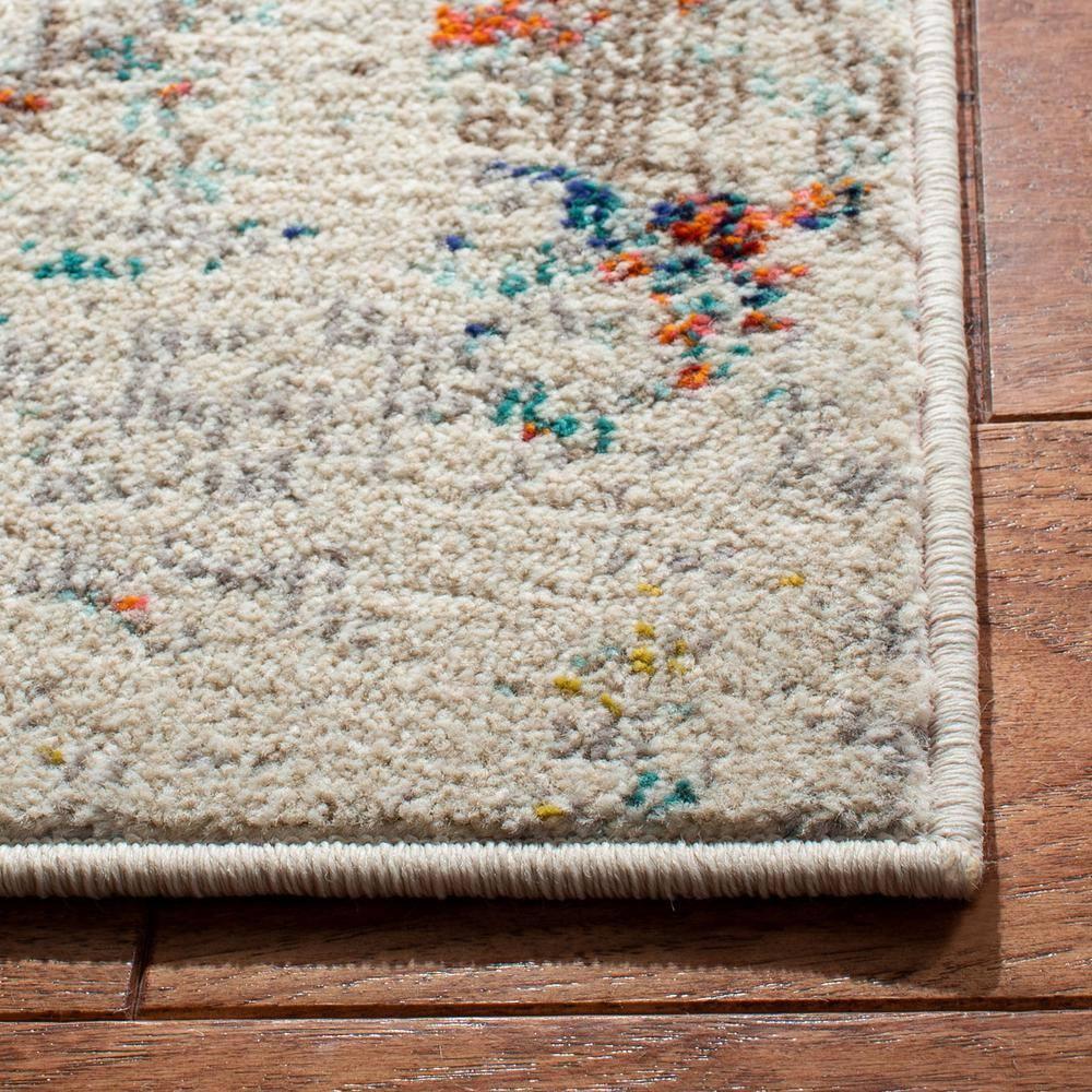 Madison MAD478 Power Loomed Indoor Runner Rug - Cream/Orange - 2'2"x6' - Safavieh
