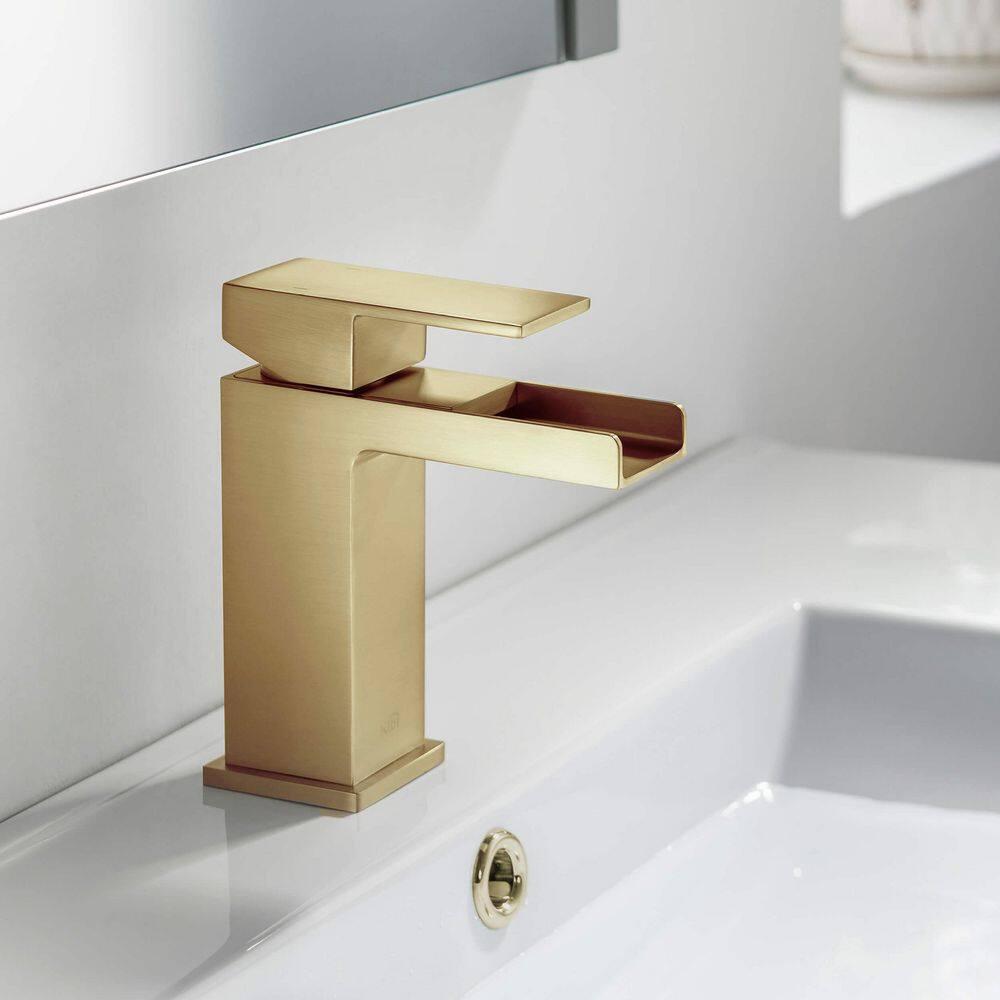 Kibi USA Single-handle Bathroom Vanity Sink Faucet w/ Water Hose Brushed Gold Brushed