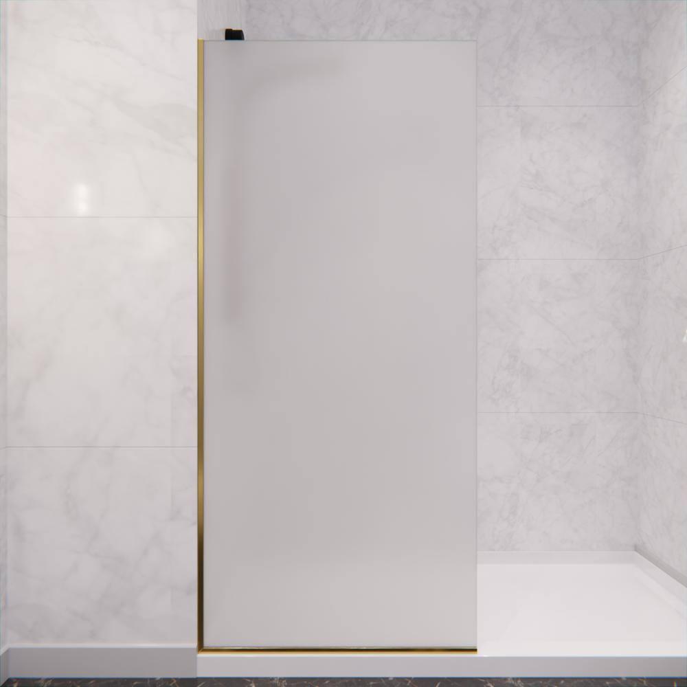 Veil Series 34” W x 74” H Frameless Glass Fixed Shower Screen Shower Door