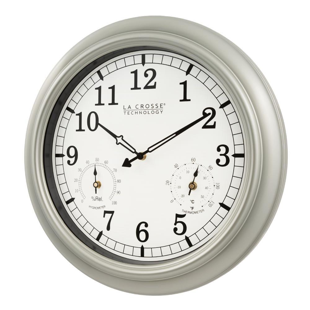 JIAHAO WT-3181PL-Q Quartz Indoor/Outdoor Wall Clock, 18"