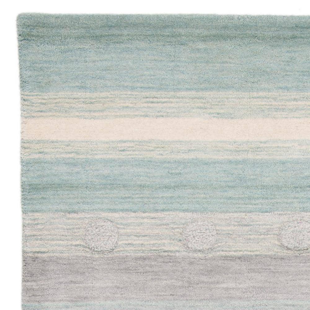 Hampton HTN231 Power Loomed Indoor/Outdoor Area Rug - Aqua/Ivory - 8'x10' - Safavieh.