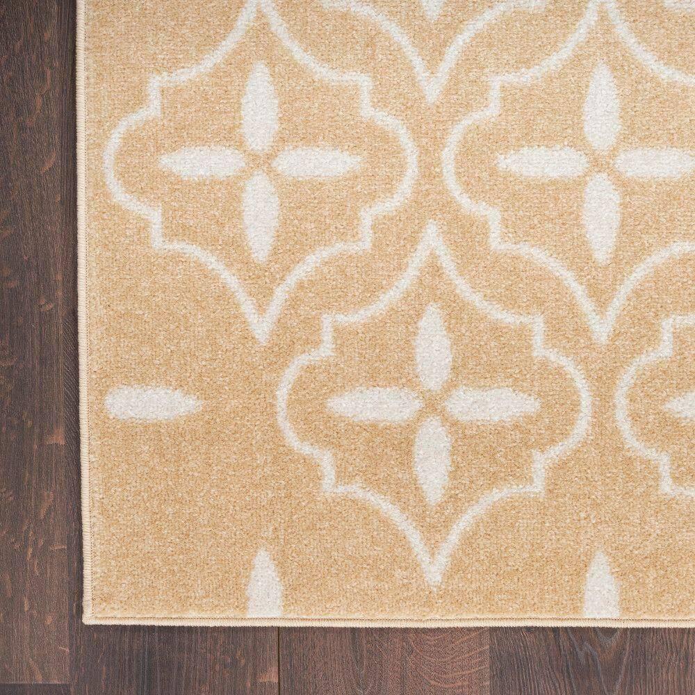 Nourison Essentials Moroccan Modern Indoor Outdoor Rug Beige Ivory 4' x 6'
