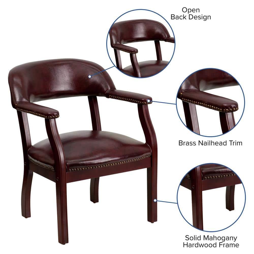 Flash Furniture Oxblood Vinyl Luxurious Conference Chair with Accent Nail Trim