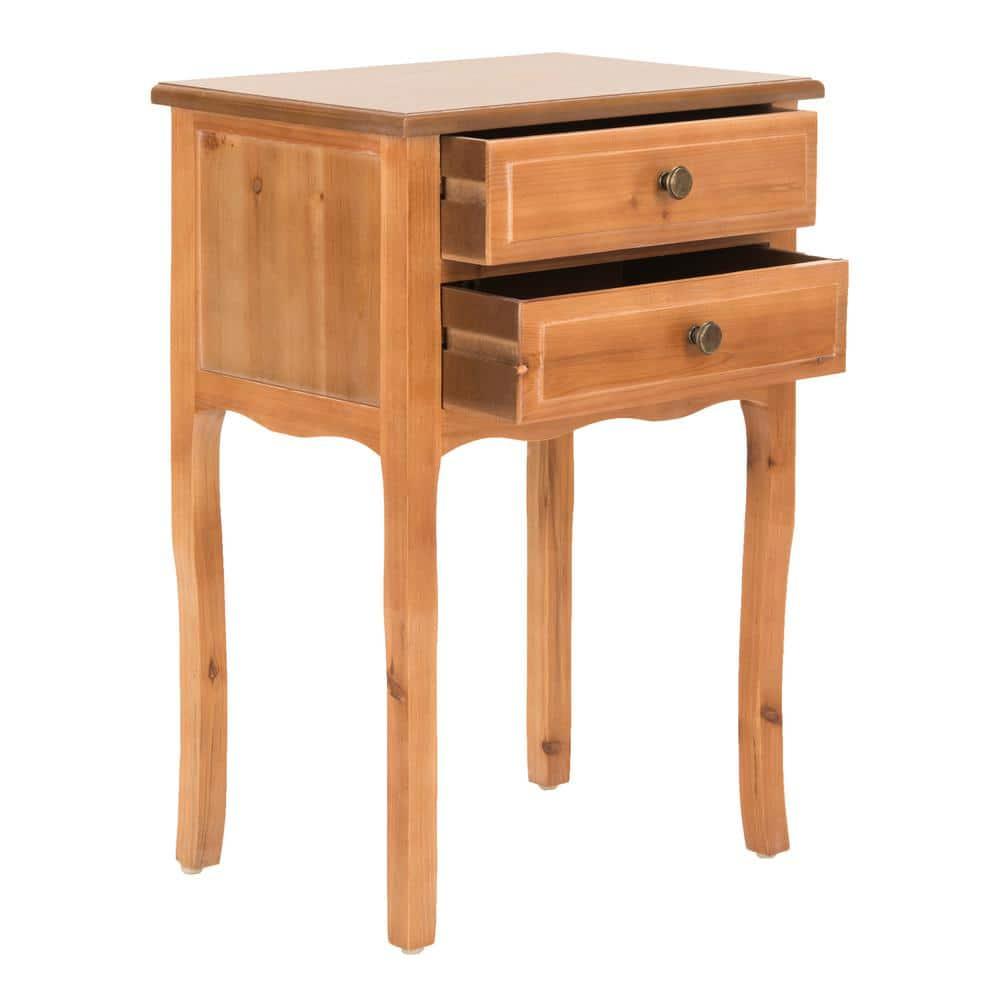 SAFAVIEH Lori End Table With Storage Drawers Red Maple