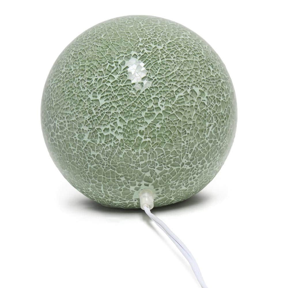 Creekwood Home 8" Crystal Mosaic Patchwork Dome Table Lamp, for Entryway, Living Room, Nightstand, Counter, Bookshelf, Sage Green