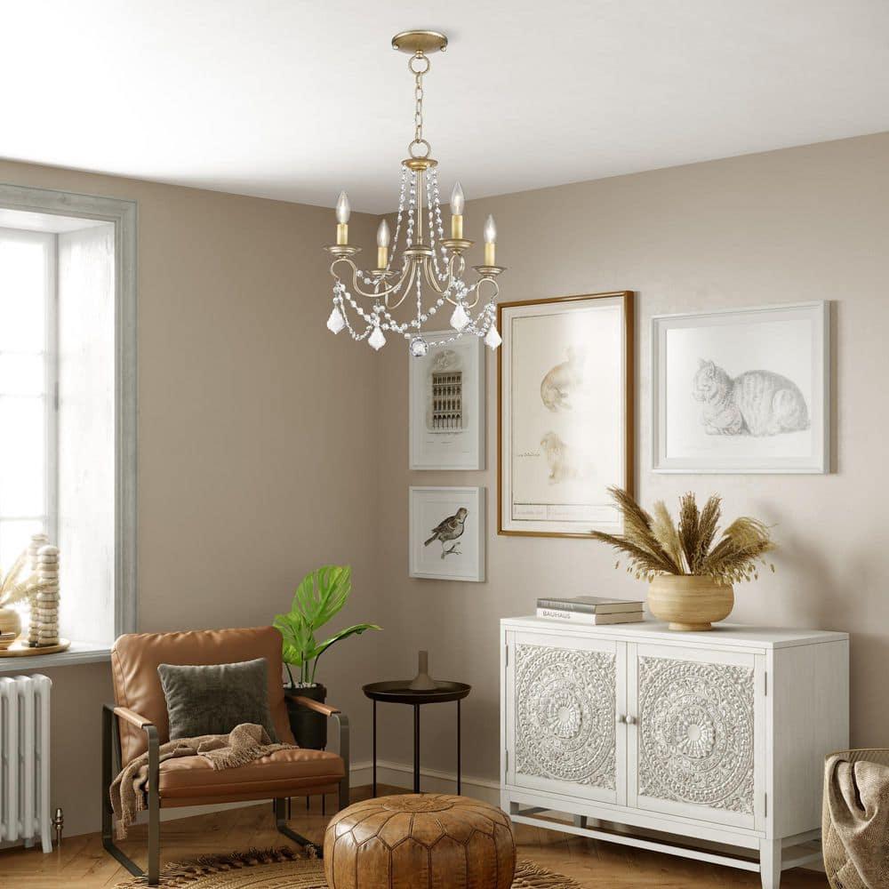 Livex Lighting Pennington 4 - Light Chandelier in  Antique Silver Leaf