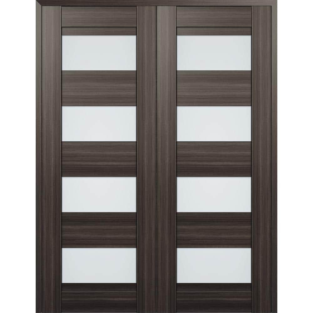 Belldinni Della Solid Manufactured Wood and Glass Paneled Prefinished Standard Double Door