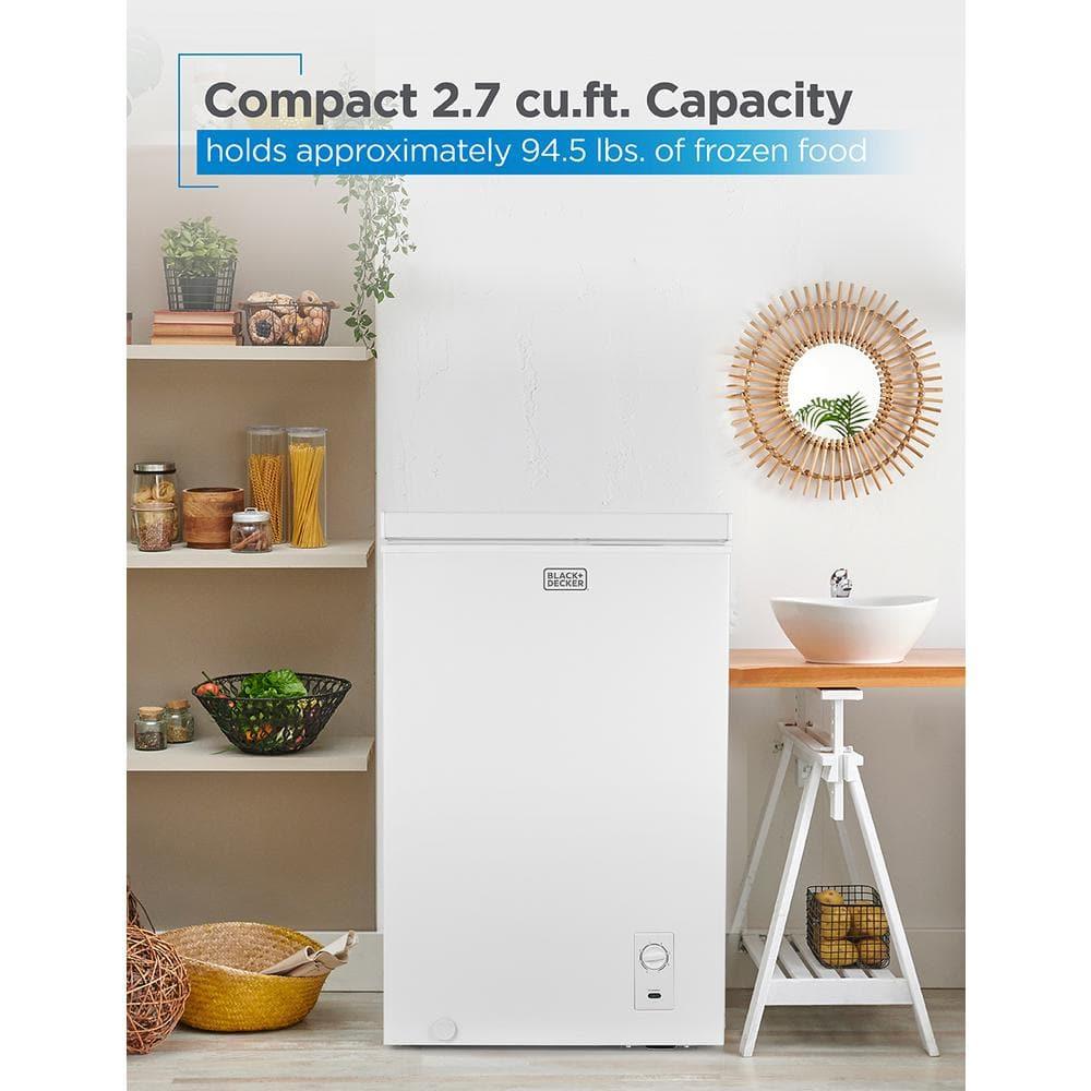 BLACK+DECKER BCFK Series BLACK+DECKER 2.7 Cu. Ft. Compact Chest Freezer, Deep Freezer Holds Up To 94.5 Lbs. of Frozen Food BCFK276