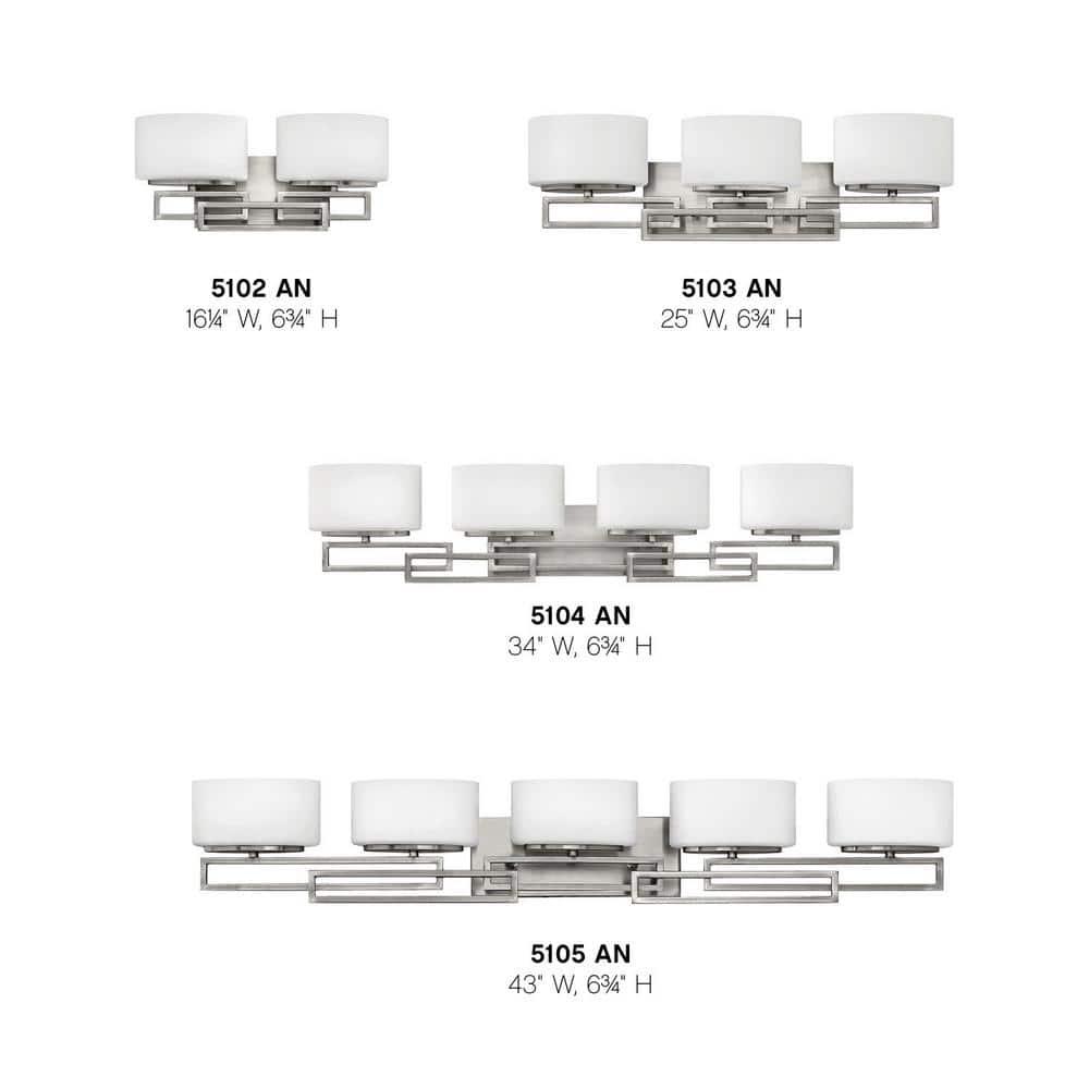 5103AN-Hinkley Lighting-Lanza - 3 Light Bath Vanity in Transitional Style - 25 Inches Wide by 6.75 Inches High-Antique Nickel Finish-Halogen Lamping