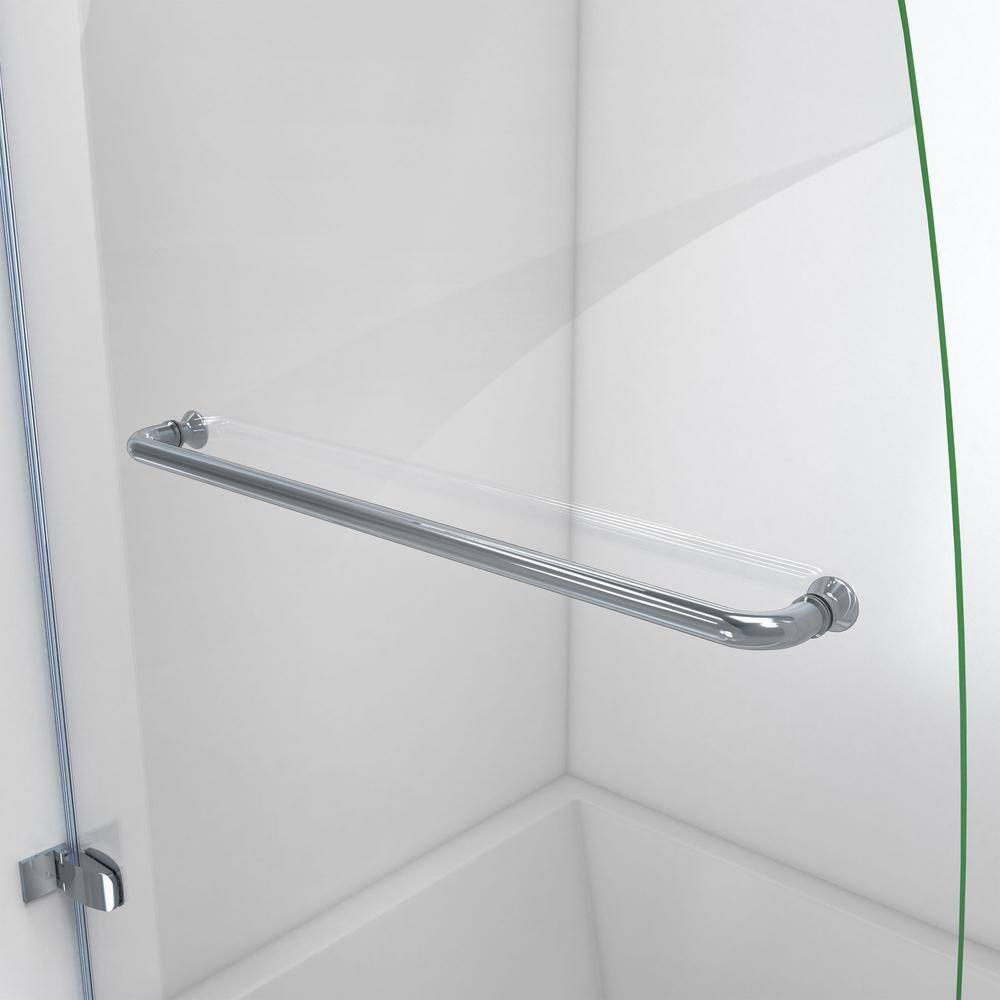 Aqua Uno 56" W x 58" H Hinged Semi-Frameless Tub Door
