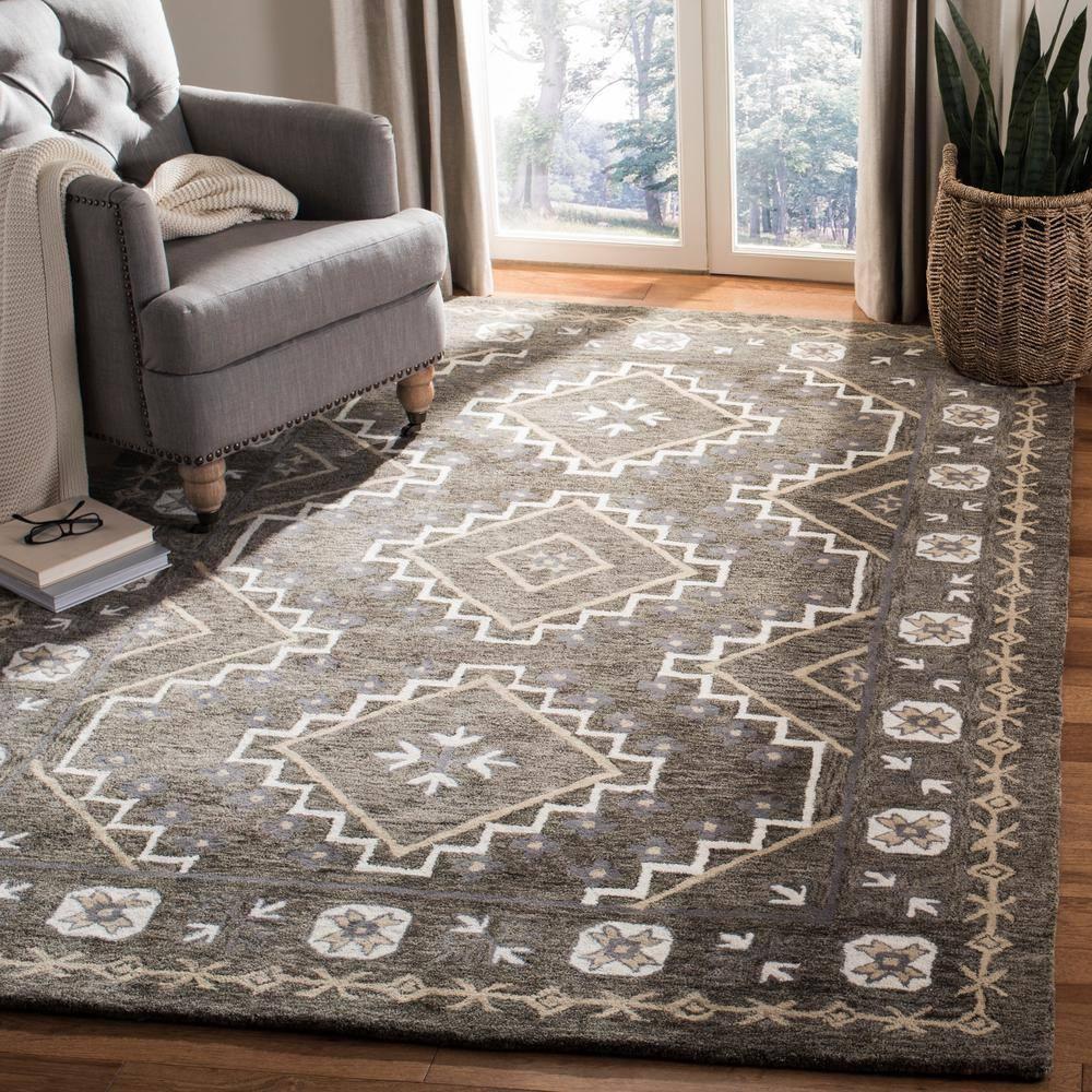 Bella BEL672 Hand Tufted Accent Rug - Brown/Taupe - 2'6"x4' - Safavieh.