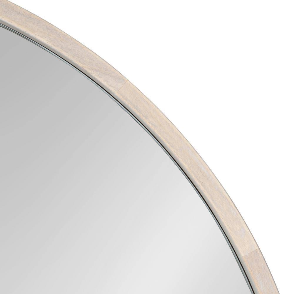 Kate and Laurel Valenti Farmhouse Round Wall Mirror, 28 inch Diameter, White, Decorative Circle Mirror