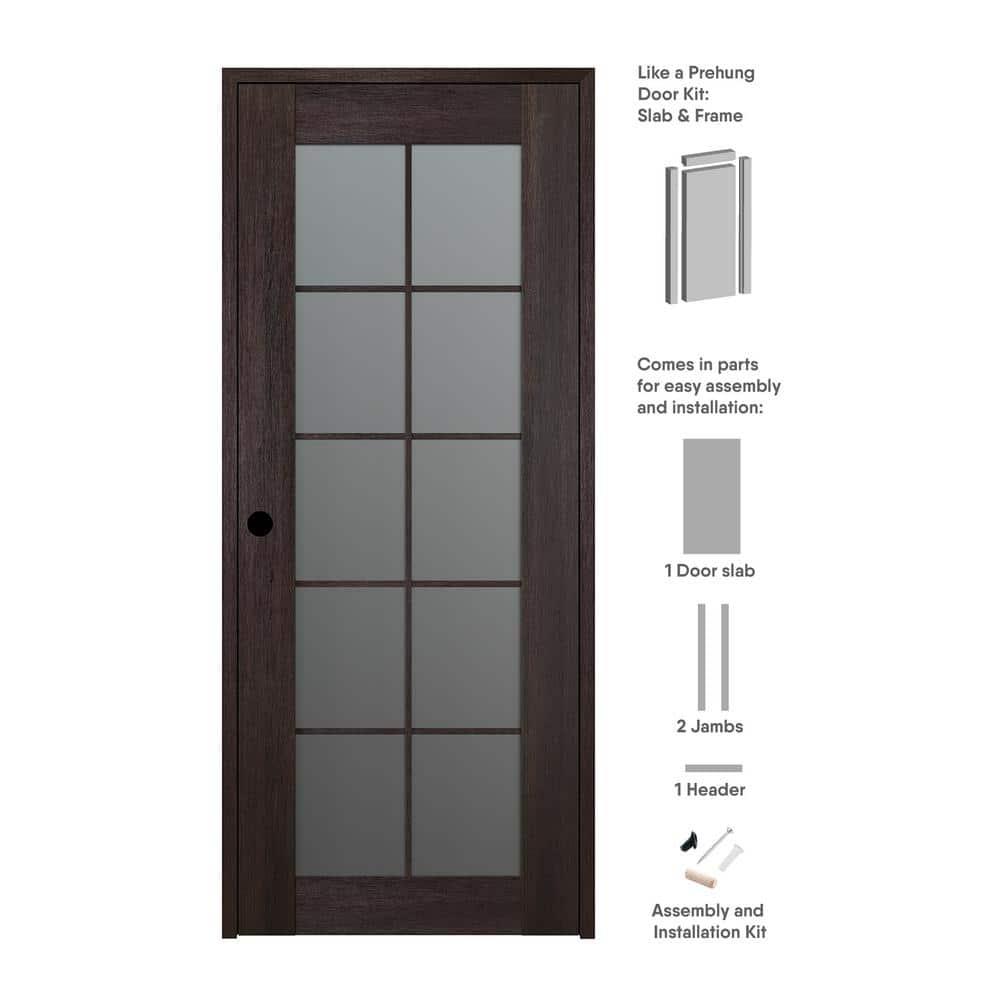 Belldinni Avon 10 Lite Solid Manufactured Wood and Glass Paneled Prefinished Standard Door
