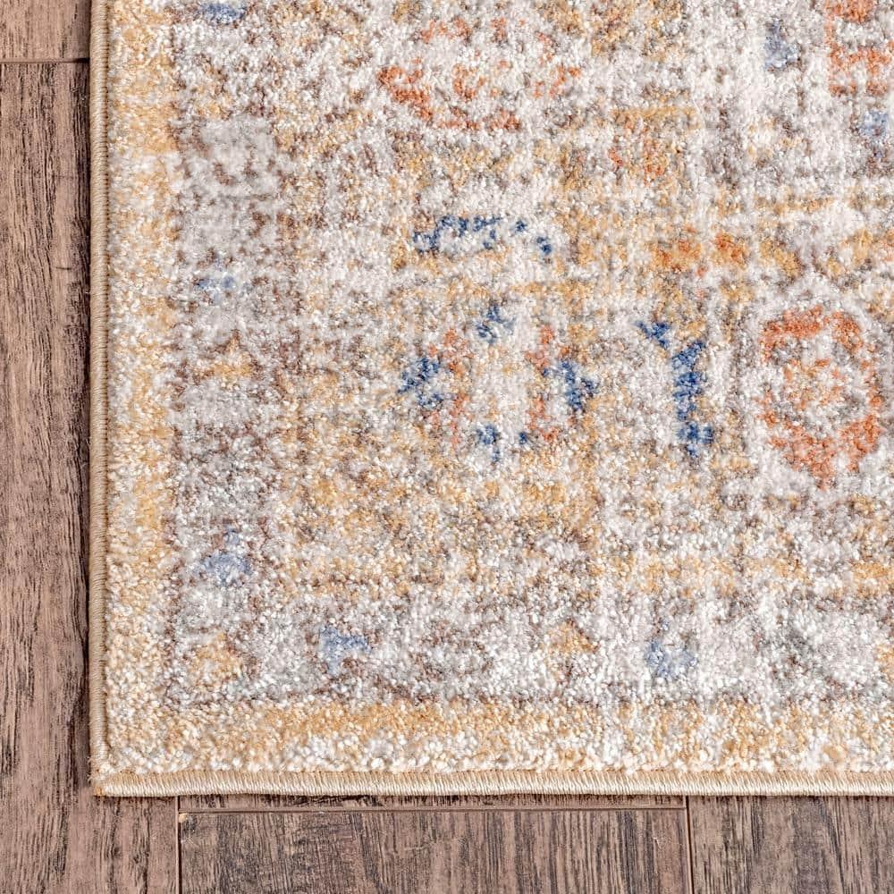 Nuloom Jacquie Oriental/Persian 2x8 Runner Indoor Area Rug for Living Room Bedroom Dining Room Entryway Hallway Kitchen, Gold/Ivory