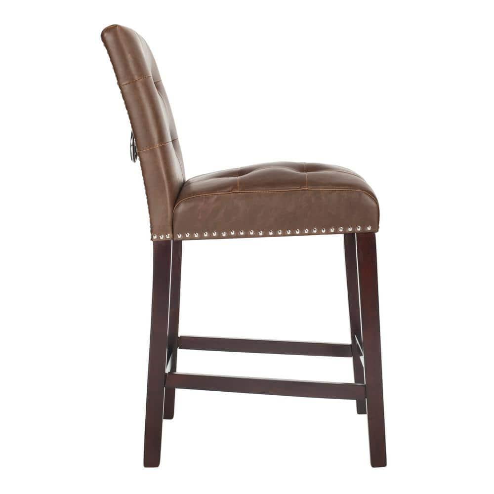 Nikita Counter Stool (Set of 2) - BST6303 - Brown/Espresso - Safavieh