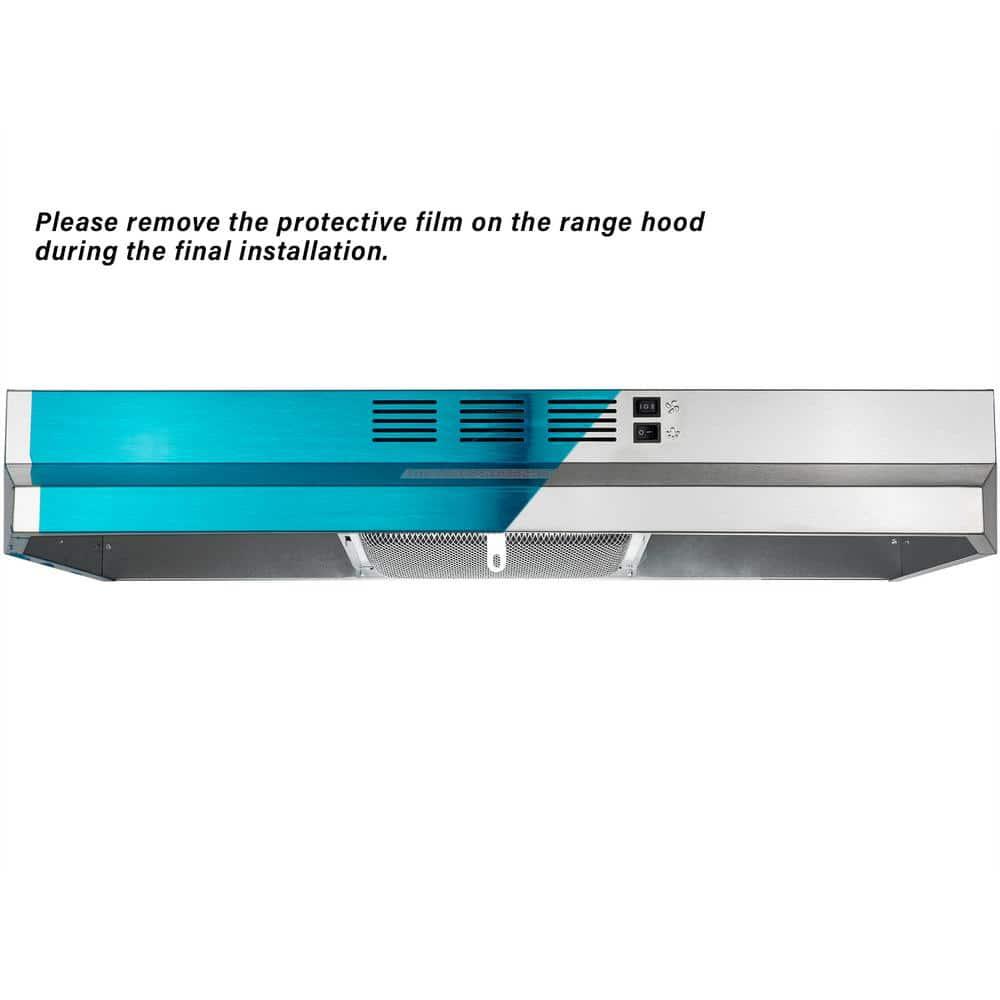 30-in Convertible Under Cabinet Range Hood 176CFM with Charcoal Filter in Stainless Steel