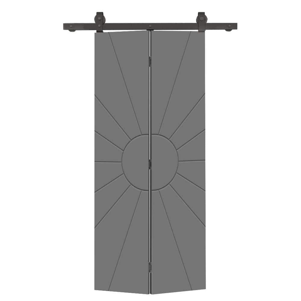Calhome Modern Bi-Fold Barn Door with Sliding Hardware Kit