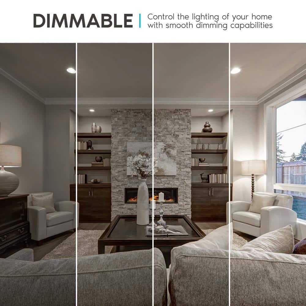 Luxrite A19 LED Dimmable Light Bulb 11W=75W Equivalent 4000K Cool White, 1100 Lumens E26, 6-Pack