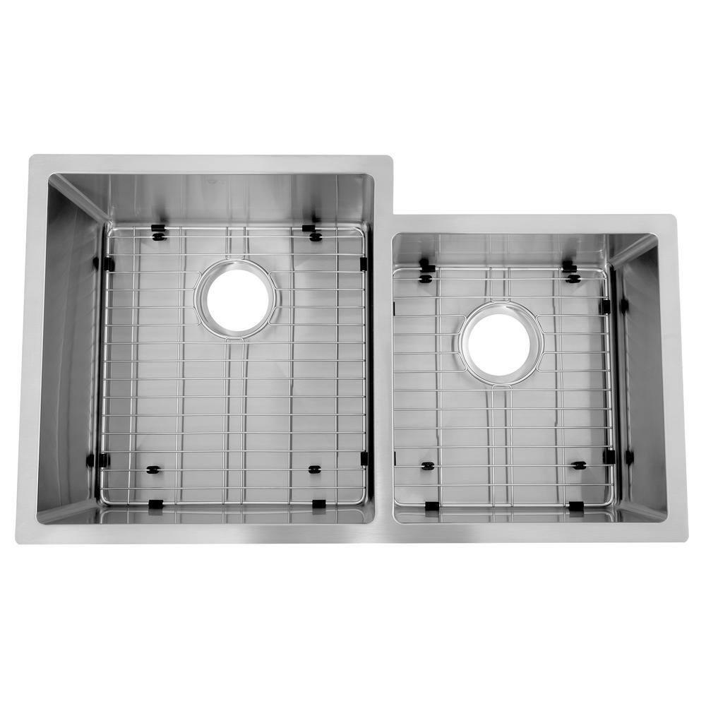 ZLINE 32" Jackson Undermount Double Bowl Fingerprint Resistant Stainless Steel Kitchen Sink with Bottom Grid