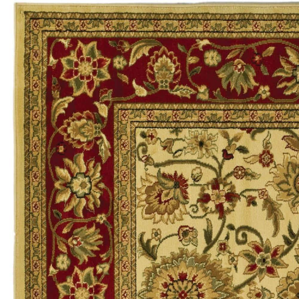 Lyndhurst LNH212 Power Loomed Area Rug - Ivory/Red - 6'x6' - Safavieh