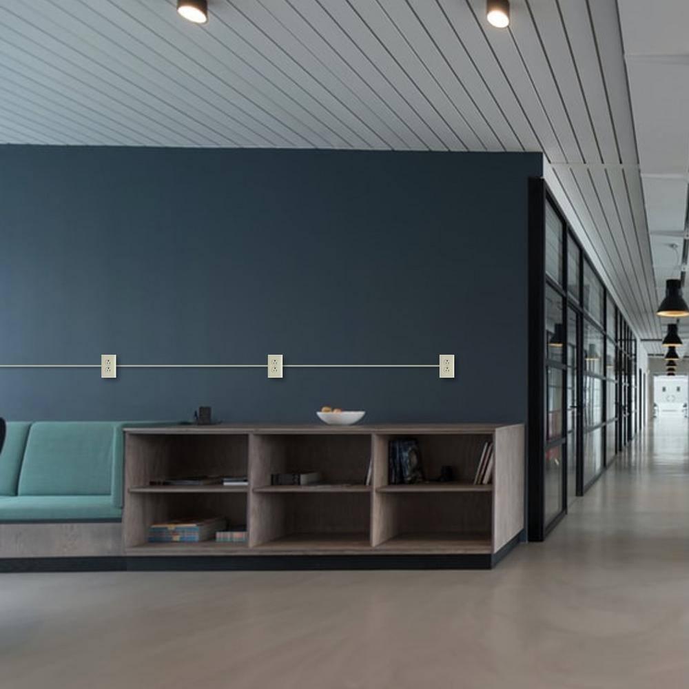 Wiremold Metal Raceway, Extending Power On-Wall Utility Box Fitting, Ivory, V57242