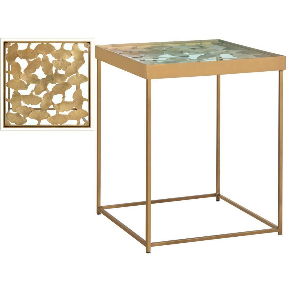 Lilian Leaf Side Table - Antique Brass - Safavieh.