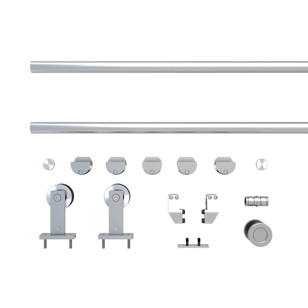 Calhome Paneled Manufactured Wood And Metal Barn Door With Installation Hardware Kit