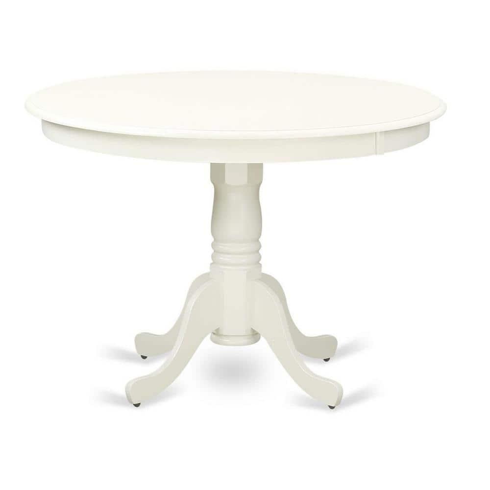 East West Furniture 3 Piece Dining Room Table Set Contains a Round Kitchen Table with Pedestal