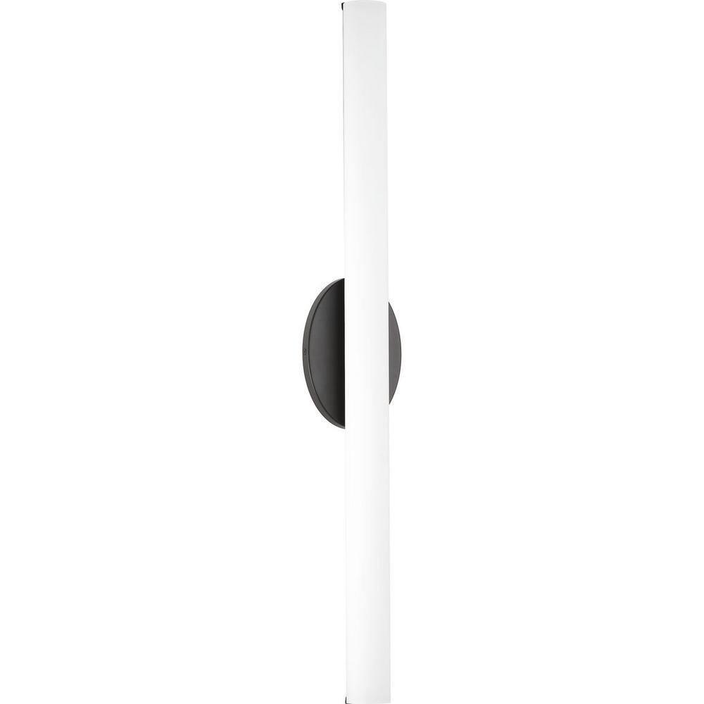 Progress Lighting Parallel Collection 1-Light LED Bath Vanity Fixture, Architectural Bronze, Tubular Opal Glass Shade