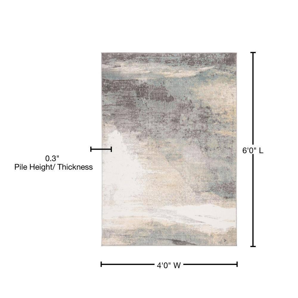 Jasper JSP114 Power Loomed Area Rug - Grey/Gold - 4'x6' - Safavieh.