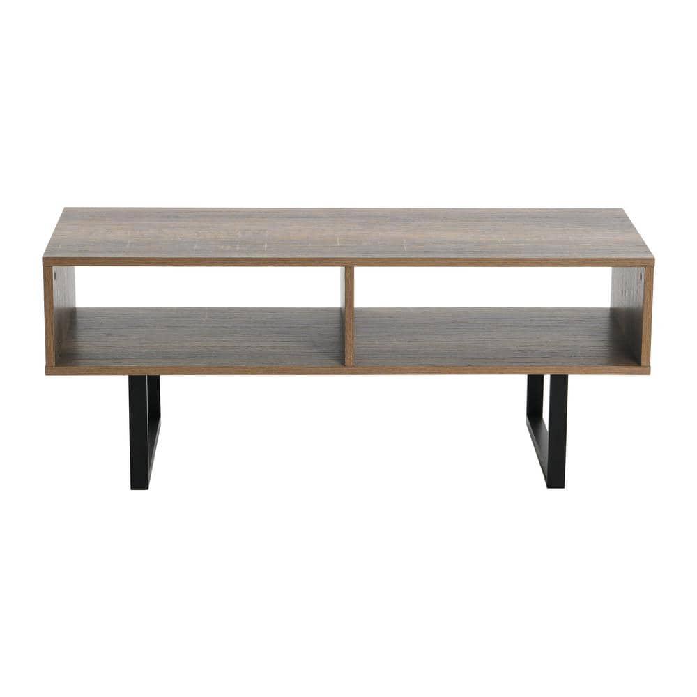 Household Essentials Jamestown TV Stand: Engineered Wood, Iron Frame, for 42" TVs Ashwood