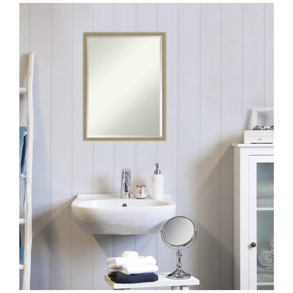 Elegant Bronze & Gold Wood Bathroom Vanity Mirror 19x25