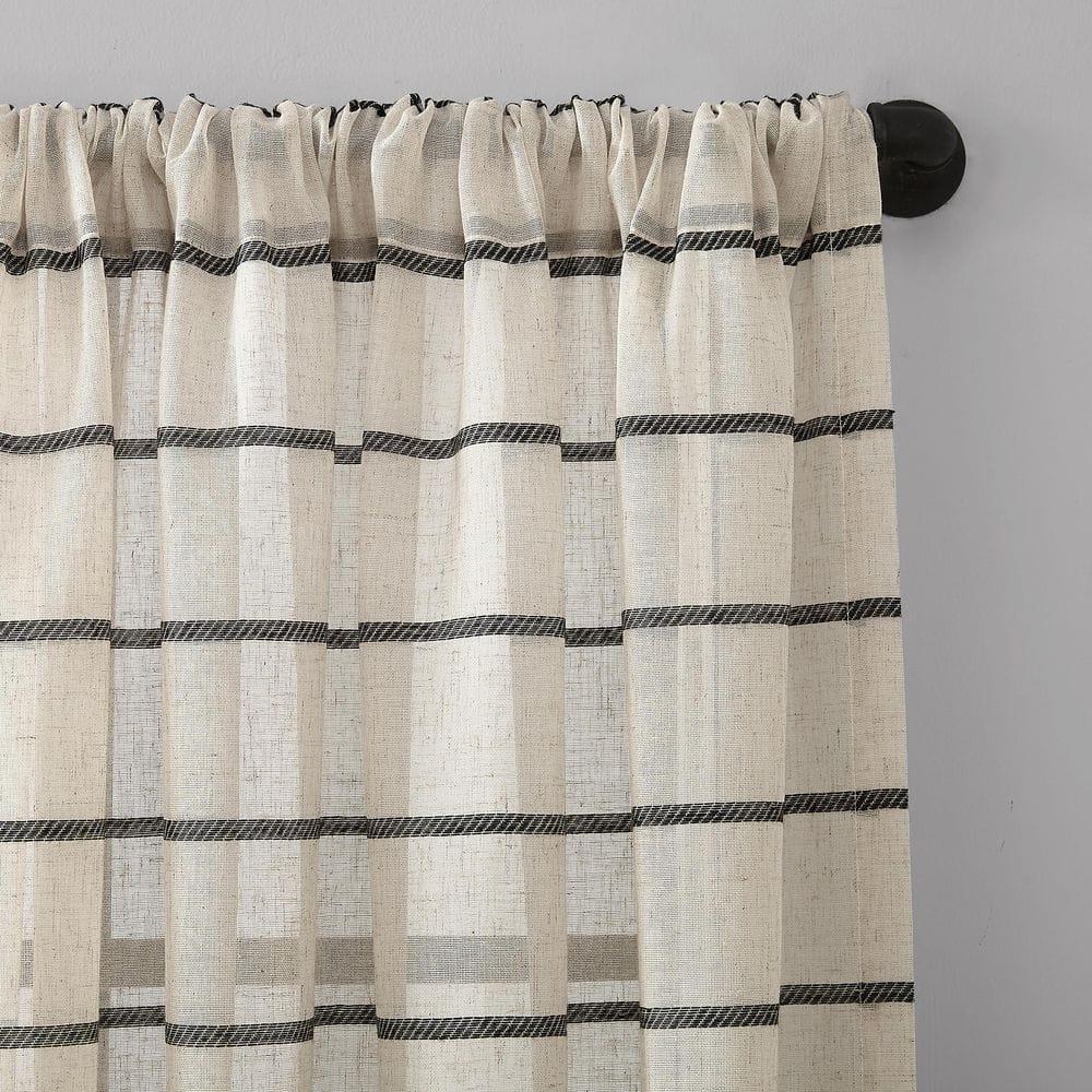 Clean Window Aso Twill Stripe Anti-Dust Linen Blend Sheer Curtain Panel & Reviews | Wayfair