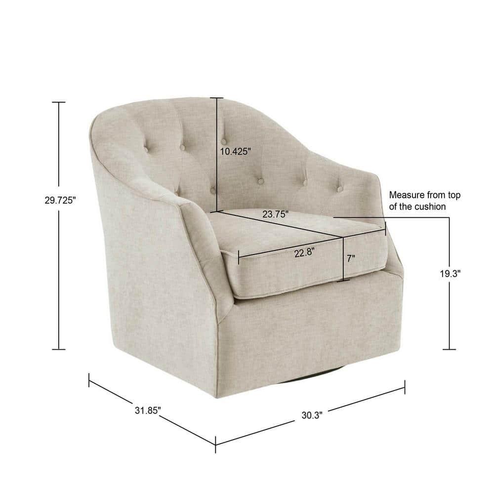 Madison Park Calvin Swivel Chair with Natural Finish MP103-1072