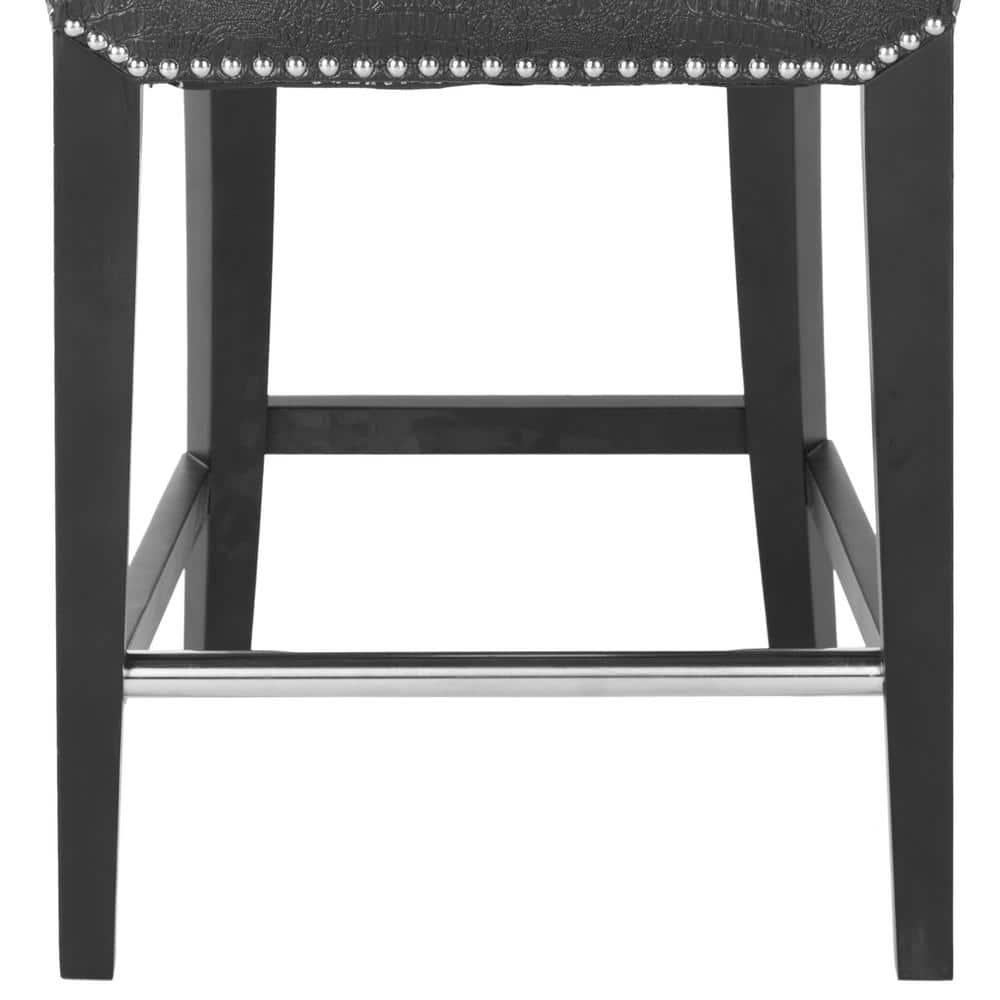 SAFAVIEH Seth Counter Stool Black / Crocodile