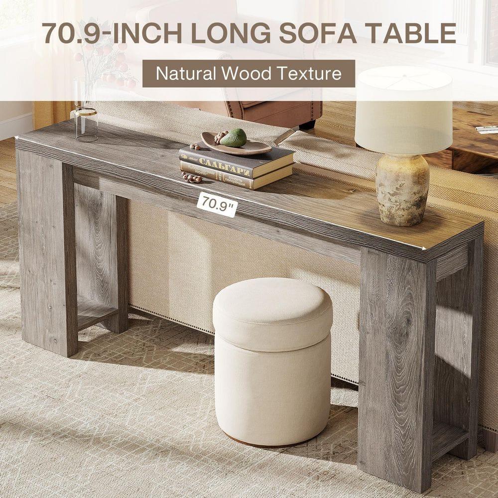 Millwood Pines 70.9" Console Table For Entryway, Farmhouse Wood Sofa Couch Tale
