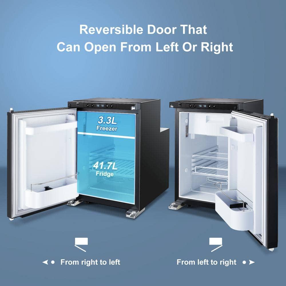 1.6 cu.ft. 45L RV Fridge and Freezer, Car Refrigerator with Lock, (-4℉-46℉) Outdoor Refrigerator in Black