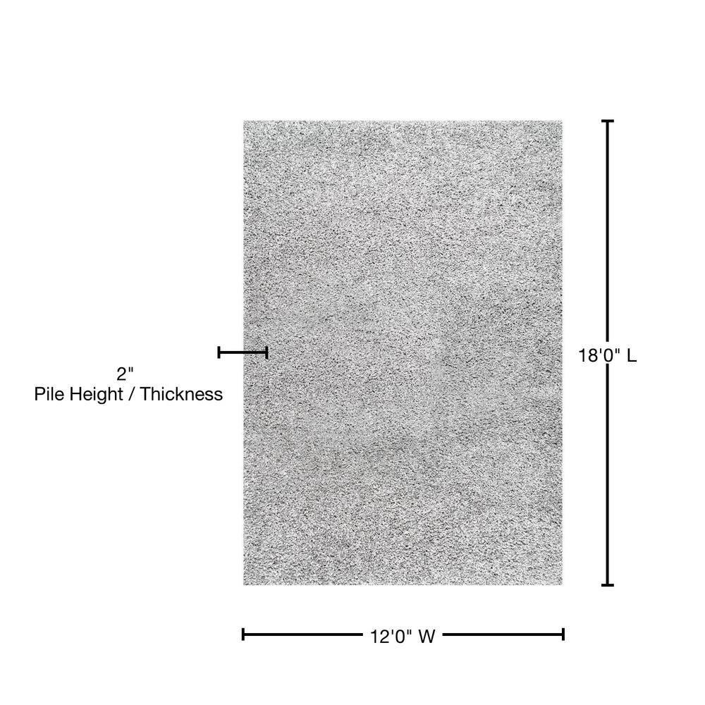 Nuloom Marleen Solid 12x18 Shag Indoor Area Rug for Living Room Bedroom Dining Room Nursery, Silver