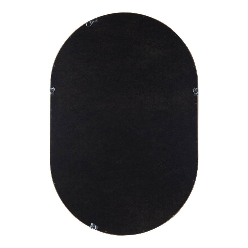 24" x 36" Hutton Wood Framed Capsule Wall Mirror Rustic Brown - Kate & Laurel All Things Decor