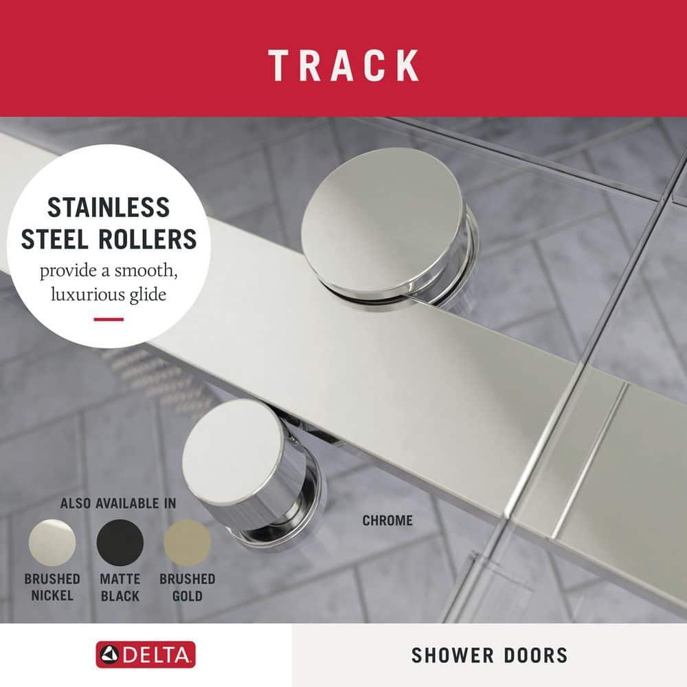 Delta Sdes860-R Commix 76" High X 60" Wide Sliding Frameless Shower Door - Chrome
