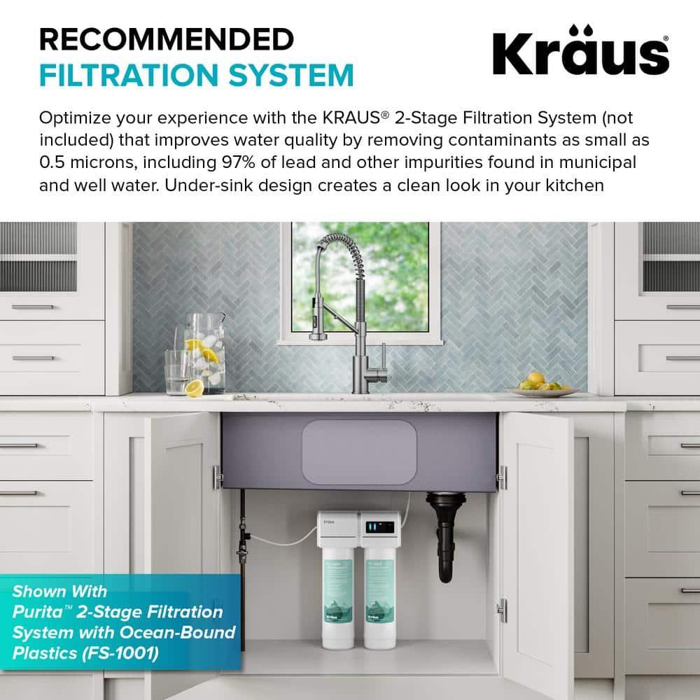 KRAUS Bolden 2-in-1 Commercial Style Pull-Down Single Handle Water Filter Kitchen Faucet for Reverse Osmosis or Water Filtration System