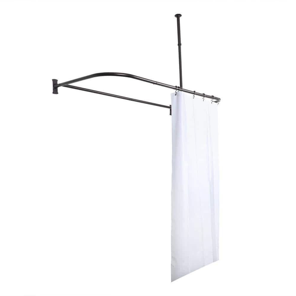 Utopia Alley Aluminum 61" D-Shape Fixed Shower Curtain Rod
