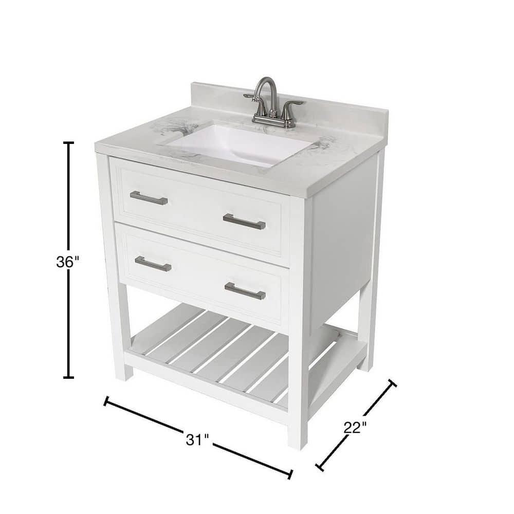 Milan 31'' Single Bathroom Vanity with Solid Surface Top