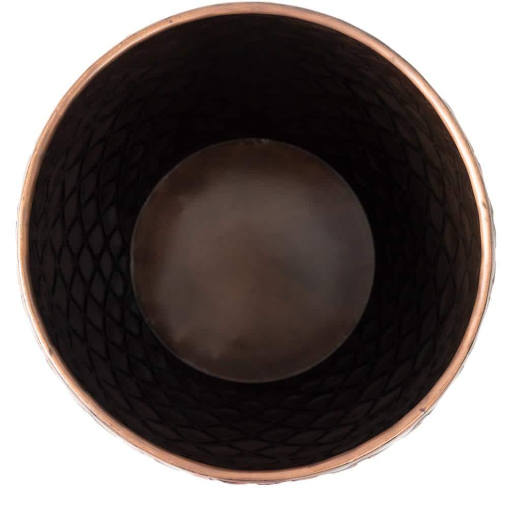Balkene Home Braga Metal Stool Table Planter Sense End Table Stool Modern Decor-Glossy Copper Finish