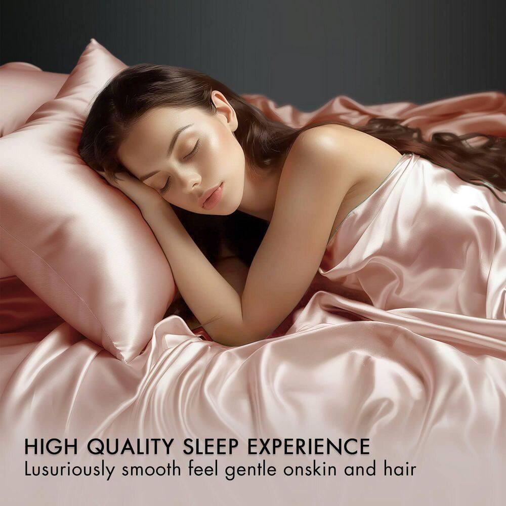 California King Satin Luxury 6pc Sheet Set Blush